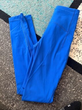 lululemon athletica Bright Blue Leggings with Reflective Dots
